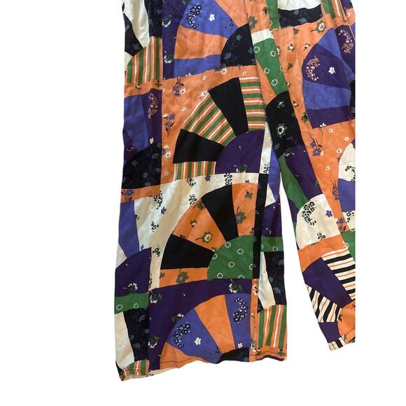 Women 8 UO Urban Outfitters Patchwork Surplice Printed Jumpsuit Deep V Crossover - Picture 3 of 5